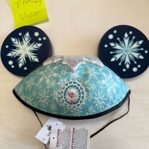 Disney Frozen Themed Minnie Ears - Blue and Silver